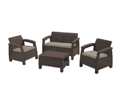 Двухместная софа, 2 кресла и столик Corfu set от производителя Allibert по цене 25 000 р Двухместная софа, 2 кресла и столик Corfu set от производителя Allibert по цене 25 000 р